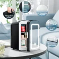 thumbnail image 6 of Auseo Mini Personal Fridge Cooler, LED Lighted Mirror, 4L Capacity Portable, Makeup and Skincare - AC/DC Refrigerator, Car, Office Desk & Dorm - Chills 6 Cans, Black, 6 of 8