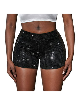 Adult Sequin Hot Shorts, Black, Assorted Sizes, Wearable Costume