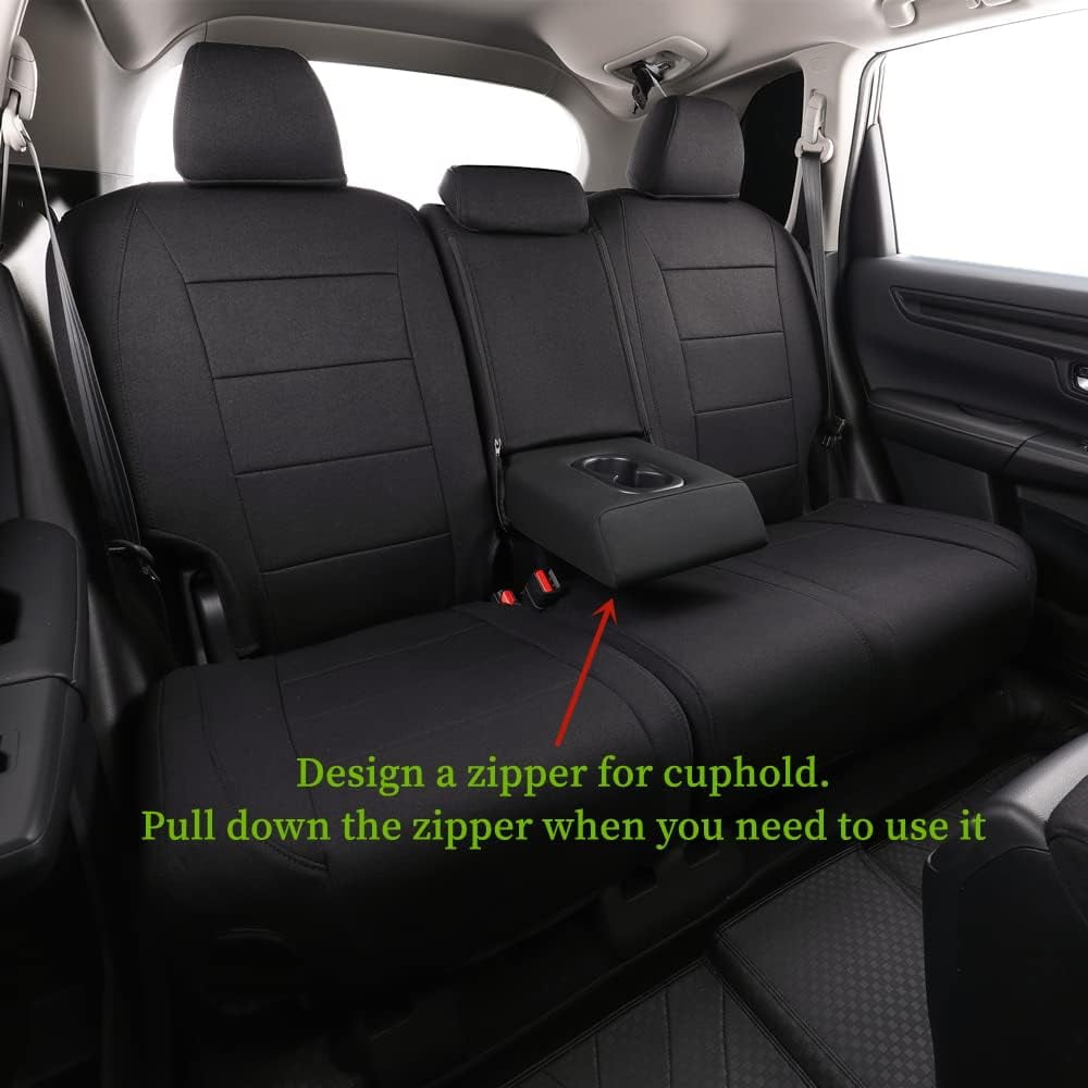 coverdream Custom Fit HRV Car Seat Covers for Honda HRV EX-L 2023 2024 2025 2026 - Washable Polyester Auto Seat Covers (Full Set,Black)