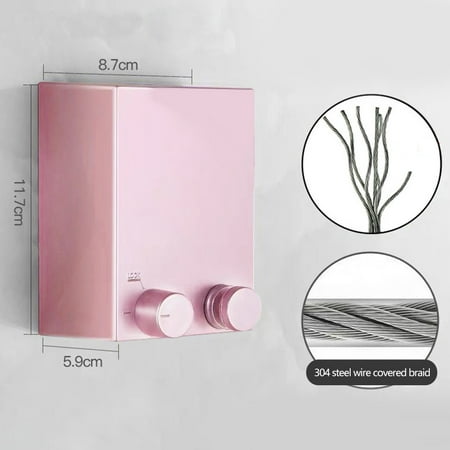 

Ocuuer Retractable Clothes Hanger Indoor Steel Wire Invisible Clothesline (Pink)