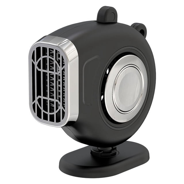 Calentador de coche compacto de 12 V, calentamiento rápido, descongelación, negro