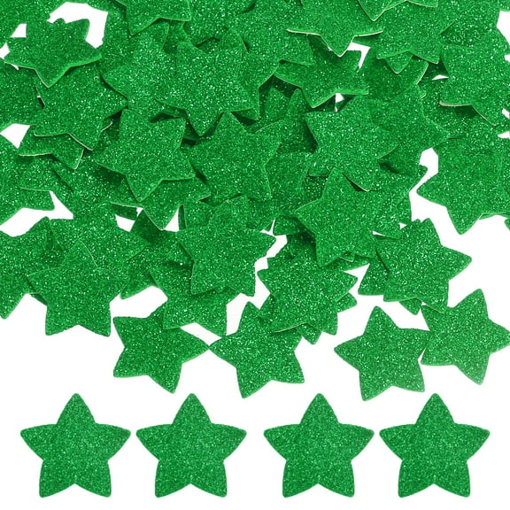 1"x1" Star Foam Stickers, 120Pcs EVA Self Adhesive Glitters Foam Shape Sticker Craft Supplies for Scrapbook Card DIY Making Home Decor, Green