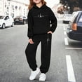 thumbnail image 4 of Toddler Girl Sweatsuit Unisex Kids Winter Tracksuit Hooded Long Sleeve Letter Print Pullover Pants Cozy Warm Casual Outfit 2 Piece Playwear for Toddlers Kids Sweatsuit Black 2 Years-3 Years, 4 of 4