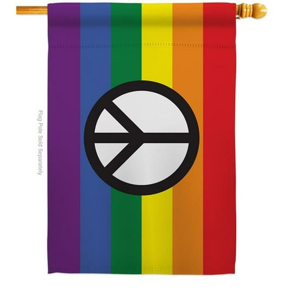 Americana Home & Garden H148674-BO Peace Pride Support Pride 28 x 40 in. Double-Sided Decorative Horizontal House Flags for Decoration Banner Garden Yard Gift