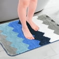 thumbnail image 2 of Alfombra de baño REGALWOVEN Waves Stripe, tapete de baño extra suave y absorbente, alfombra antideslizante para baño, bañera, ducha azul 20" x 32", 2 of 6