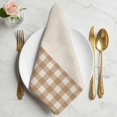 thumbnail image 2 of Retro Brown Cloth Napkins, Farmhouse Buffalo Plaid Vintage Beige Washable and Reusable Dinner Napkins Set of 6, Table Napkin for Kitchen Party Birthday Wedding Hotel Housewarming 20"x20", 2 of 9