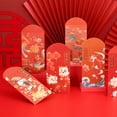 thumbnail image 1 of 10 Pcs Enveloppes Rouges Rectangulaires Traditionnelles Lucky Money Bag pour Visiteurs et Proches, Nouvel An, 1 of 7