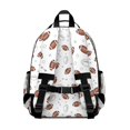 thumbnail image 3 of Football Outline White Pattern Cute School Backpack Bag for School with Padded Back and Adjustable Shoulder Straps 15.25"x11.5"x5.25", 3 of 5