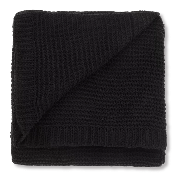 Bouclair Black Lonny Woven Throw 50x60 in (127x152 cm)