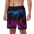 thumbnail image 2 of Uemuo Futuristic Purple Panther A、 Pattern Mens Swim Trunks Quick Dry Board Shorts with Mesh Lining, Stretch Beach Shorts Quick Dry No-Chafing Board Shorts-Small, 2 of 9