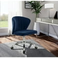 thumbnail image 7 of Meridian Furniture Finley Swivel Adjustable Navy Velvet and Chrome Office Chair, 7 of 7