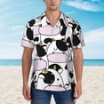 thumbnail image 4 of Balery Cute Animal with Cow Print Men's Hawaiian Shirts Short Sleeve Beach Shirt Relaxed Fit Vacation Button Down Shirts-3X-Large, 4 of 9