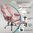 thumbnail image 6 of GTRACING Ergonomic Executive Cozy Fabric Gaming Office Chair with Footrest, Pink&Gray, 6 of 7
