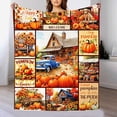 thumbnail image 2 of 51x59 Inch Cooling Blanket Cool Throw Blankets for Couch Fall Pumpkin Couch Throws Blankets Soft Blanket Throw Thick Spring Summer Throw Blanket for Home Chair Sofa Couch Camping and Travel, 2 of 5
