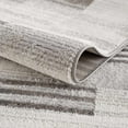 thumbnail image 4 of BoutiqueRugs Bronka Contemporary Geometric Area Rug - Modern Broken Striped Carpet for Living Room, Bedroom - Cream, Vizon, Gray, Charcoal - 7'10" x 10' (8x10), 4 of 9