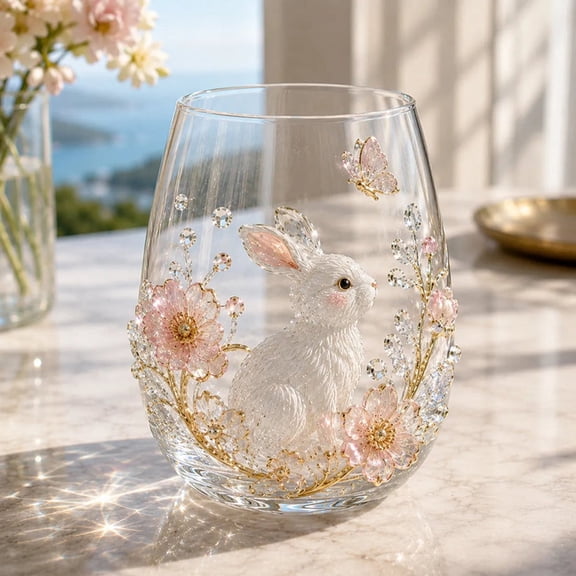 15oz Animal Themed Glass Cup, Nature Inspired Large Capacity Tumbler with Exquisite Details for Daily Drinks.