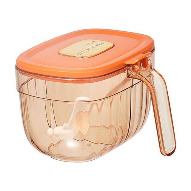 Spice Jar 1 Set Dust-proof Handle No Odor Large Capacity Storage Container with Spoon