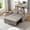 LIGHT GREY, variant on 56" Soft Fabric Convertible Loveseat Sleeper Sofa Bed, Pull-Out Loveseat Convertible with Usb Ports, Sofa Bed Couch with Swivel Holder for Living Room, Beige
