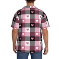 thumbnail image 3 of Sikiie Heart Plaid Men's Wrinkle Free Untucked Cuban Shirt Business Casual Button Down Shirts Short Sleeve Shirt3X-Large, 3 of 5