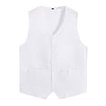thumbnail image 2 of Sxiwei Kids Volunteer Activities Vest Solid Color Button Down Waistcoat Boys Girls Waiter Bartender White XXL/14, 2 of 5