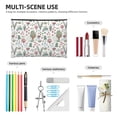 thumbnail image 5 of Fotbe Frog and Forest Plants Reusable Cosmetic Bag Makeup Bag for Women Large Travel Cosmetic Pouch Girls' Make Up Organizer, 5 of 8