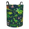 thumbnail image 2 of Kll Dinosaurs And Tropical Leaves And Flowers Waterproof Foldable Laundry Hamper Bucket With Handles For Storage Bin,Kids Room,Home Organizer (Small), 2 of 8