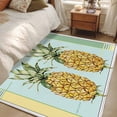 thumbnail image 4 of 3'x5' Area Rugs, Summer Pineapple Indoor Outdoor Area Rug for Living Room Bedroom, Yellow Blue Green Striped Geometric Washable Bathroom Rugs Kitchen Floor Carpet Mats Home Decor Aesthetic, 4 of 8