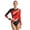 Red, variant on YONGHS Women Shiny Mesh Sheer Gymnastic Leotard Contemporary Ballet Dance Bodysuit Top Royal Blue L