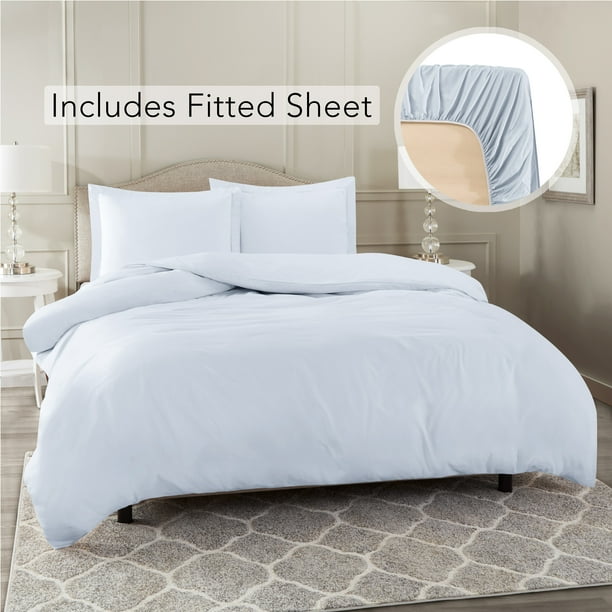 Cal King Size Duvet Cover with 1 Fitted Sheet and 2 Pillow shams