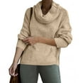 thumbnail image 2 of Women's Loose Turtleneck Sweaters Fall Pullover Tops Knit Long Sleeve Shirts Casual Jumper Blouse, 2 of 7