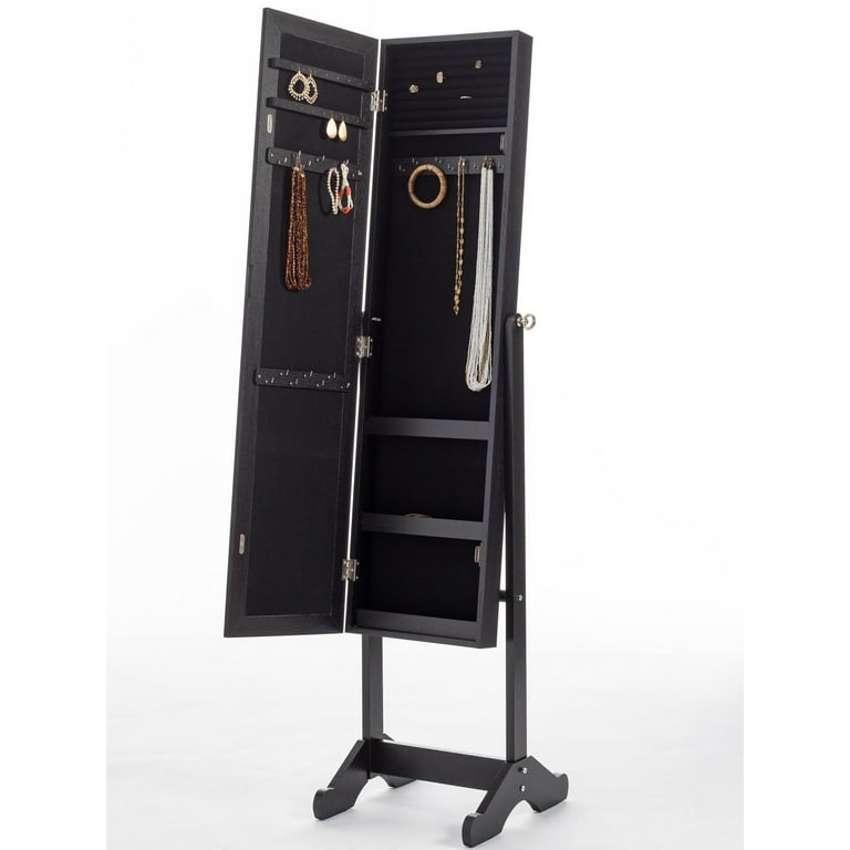 Mainstays Mirrored Cheval Jewelry Armoire Espresso Walmart