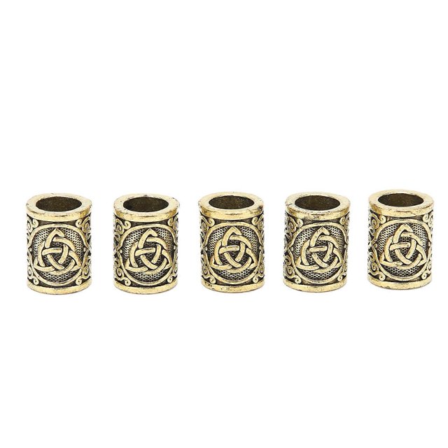 5pcs Fashionable Beard Hair Beads Hair Beard Pendant Bracelet Antique DIY Hair Accessory