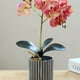 thumbnail image 4 of Inteprter Bonsái de orquídeas artificiales Phalaenopsis en maceta para el hogar, jardín, de planta falsa realista para decoración de bodas al Decoración Rosa Inteprter HA084197-03, 4 of 6