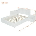 thumbnail image 4 of Full Size Bed Frame, Wooden Platform Bed with Nightstand & Desk, Full Bed Storage Headboard with Charging Station, No Box Spring Needed, White, 4 of 9