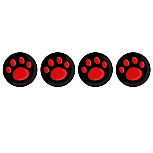 Empuñaduras De Pulgar 4 empuñaduras de pata de gato para mando PS5 PS4 PS3 Xbox One 360 (rojo)