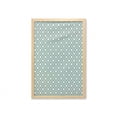 thumbnail image 1 of Geometric Wall Art with Frame, Monochrome Illustration Along Abstract Starry Ornaments Squares Shapes, Printed Fabric Poster for Bathroom Living Room, 23" x 35", Pale Teal and White, by Ambesonne, 1 of 2