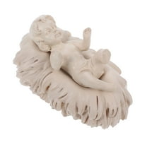 HOMEMAXS Miniature Jesus Figurine In Manger Resin Baby Jesus Statue Small Jesus Figurine Religious Decor For Nativity Scene Decor Christmas Decorations