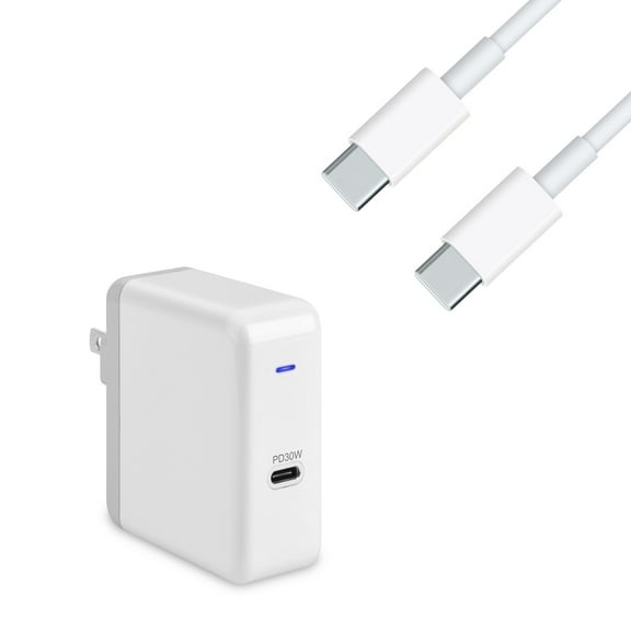 4XEM 30W USB-C Wall Mounted Charger with 6FT USB-C to USB-C Cable, Charging Kit Compatible with MacBook Air
