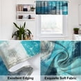 thumbnail image 4 of Turquoise Kitchen Curtains Tiers and Valances Set 3 Piece for Windows Grey Kitchen Window Curtains Set,Modern Abstract Art Valances for Living Room(36" Tiers Set), 4 of 5