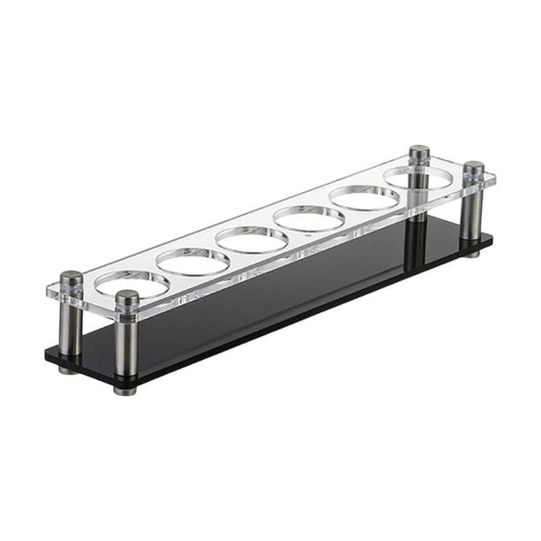 Estante para copas de vino, taza de café, estante para tazas de agua, organizador de exhibición independiente para Barware, soporte para tazas de cóct , 6 hoyos negro rec 6 hoyos negro recto
