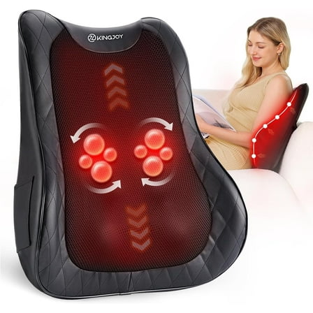 Easezen Back Massager for Deep Tissue, Full Back Rolling Massager with Heat 3D Shiatsu Kneading Electric Massage Pillow for Back, Neck, Shoulder, Spot Massage