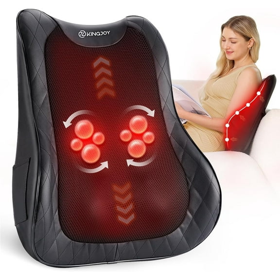 Easezen Back Massager for Deep Tissue, Full Back Rolling Massager with Heat 3D Shiatsu Kneading Electric Massage Pillow for Back, Neck, Shoulder, Spot Massage