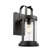 RADIANCE Goods Transitional 1 Light Textured Black Outdoor Wall Sconce 15" Tall