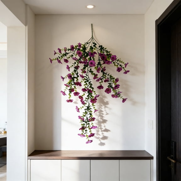 ZHMRFG Wall Mounted Artificial Flower Bouquet, Fade-Resistant Lifelike Plastic Fake Flowers, DIY Adjustable Stems for Wedding Party Home Indoor Outdoor Desktop Display Cabinet Decor Gift Favors