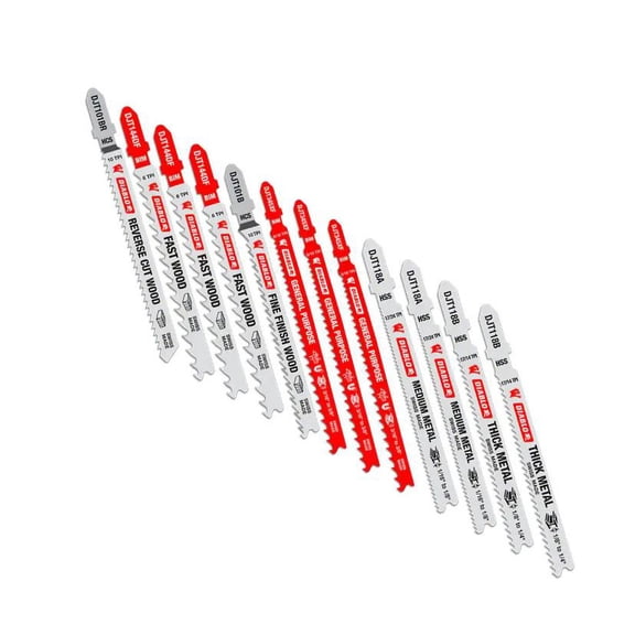Diablo T-Shank Wood & Metal Jig Saw Blade Set 12-Piece