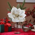 thumbnail image 6 of Christmas Flower Magnolia, Artificial Christmas Decorations, Simulation High-End Fabric Magnolia Flower for Tree and Home Decor, 24cm Powder Flocking, Durable, Easy to Use, Multi-Color Options, 6 of 7