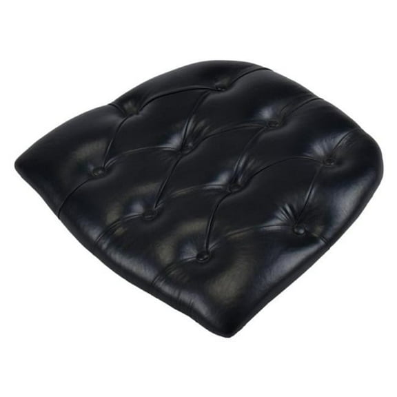 Indoor & Outdoor Black Tufted Vinyl Cushions  Set of 6 - 2 x 16 x 16 in.