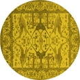 thumbnail image 1 of Ahgly Company Indoor Round Oriental Yellow Traditional Area Rugs, 8' Round, 1 of 4