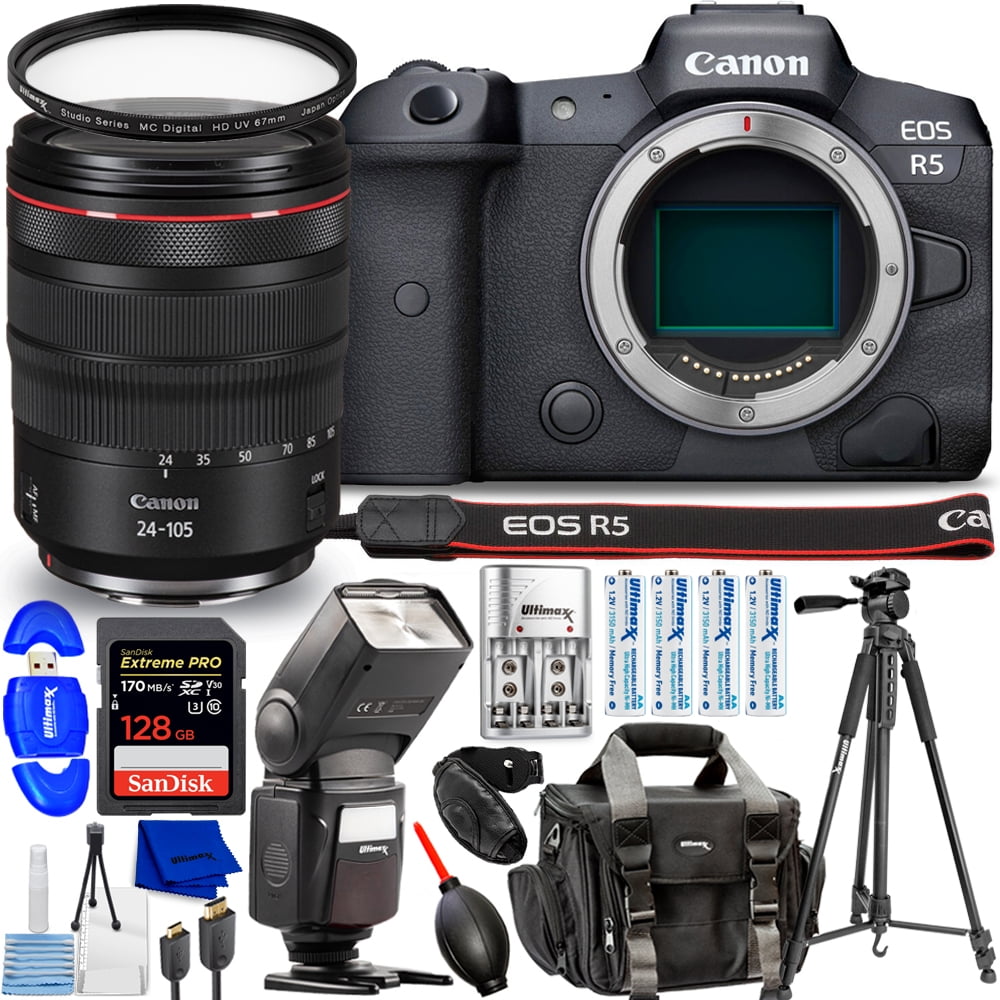 Canon EOS R5 Mirrorless Camera With 24-105mm F/4 Lens - 13PC Accessory ...