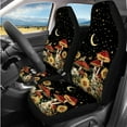 thumbnail image 2 of Pzuqiu Red Mushroom 14 Pcs Interior Covers Easy Install Front Saddle Blanket Rear Split Bench Cover Steering Wheel Center Console Pad Shoulder Strap Pads Seat Headrest Coasters Keychain, 2 of 7